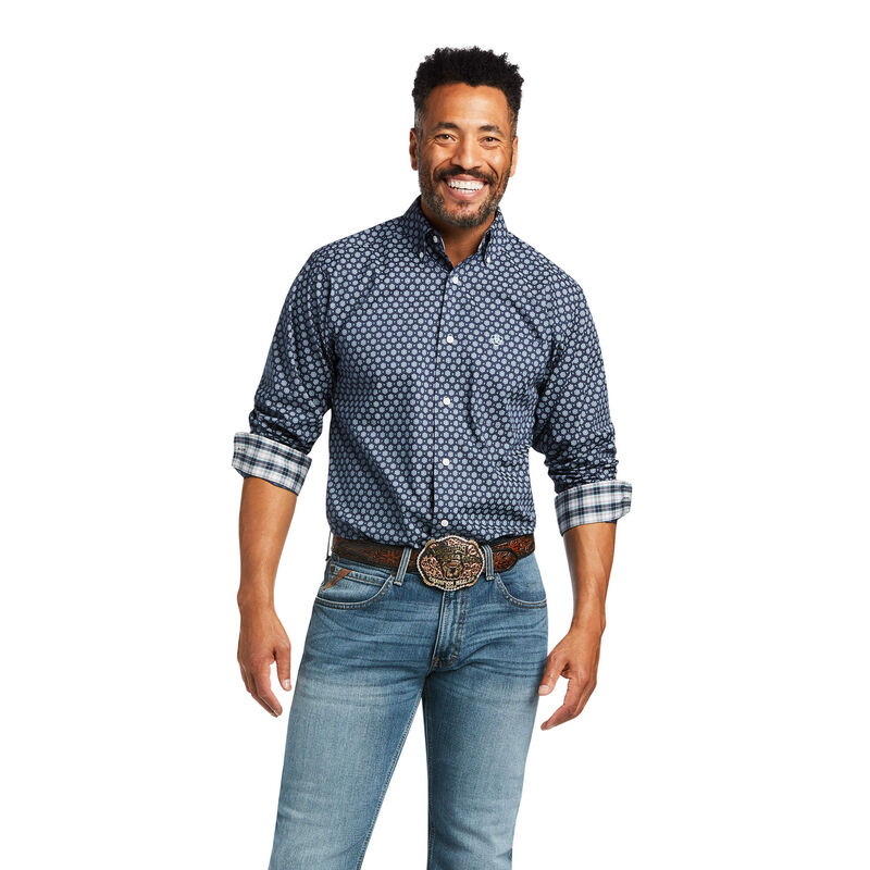 Ariat Hemden Herren - Wrinkle Free Dov Fitted Blau ( PYATE-5293 )